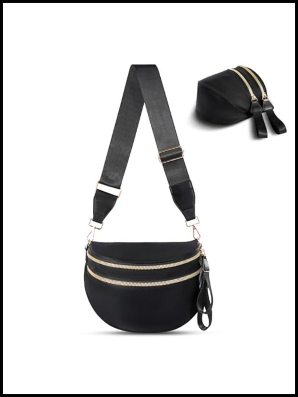 Checkered Crossbody Bag Spacious Sling Bag Fanny Pack with Shoulder Strap
